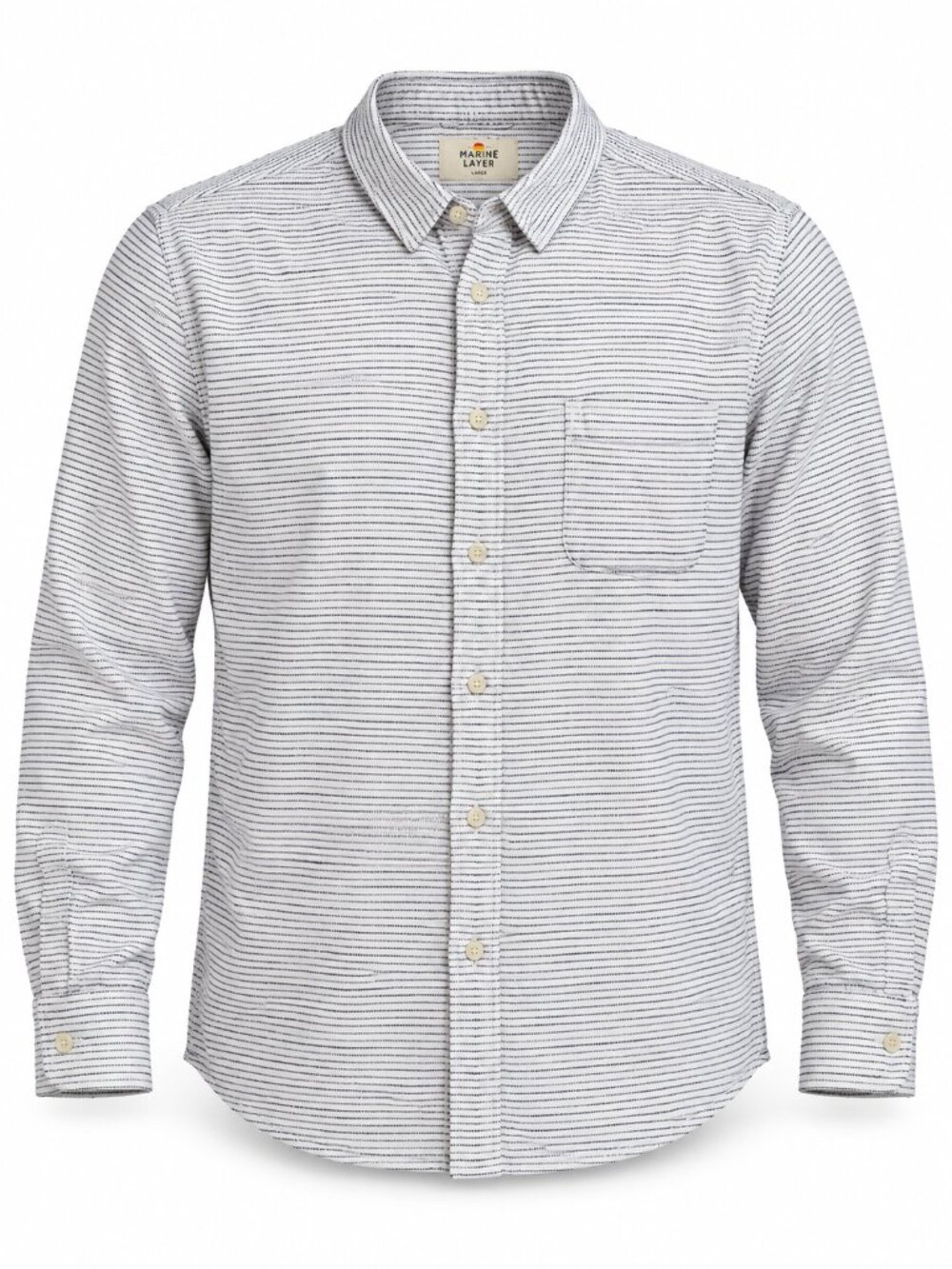 Marine Layer Men’s Large Striped 100% Cotton Button Front Shirt